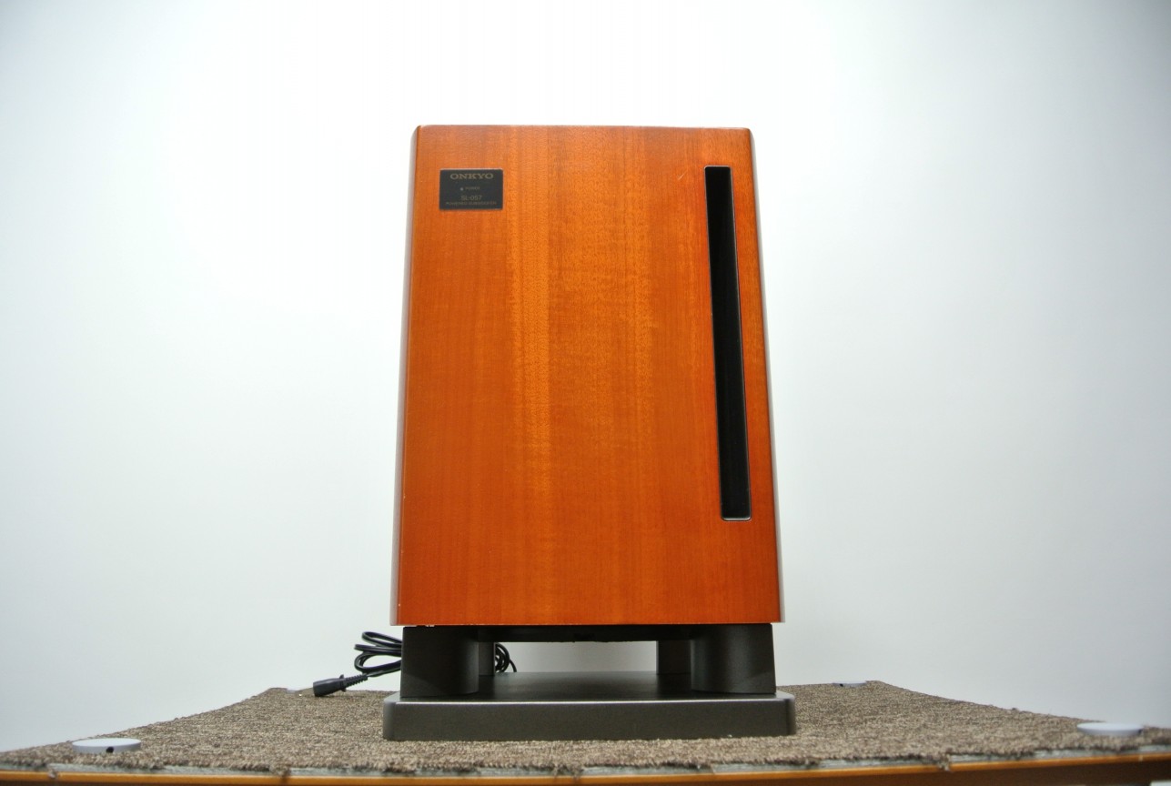ONKYO サブウーファーシステム アンプ内蔵 75W 木目 割引 SL-057(D