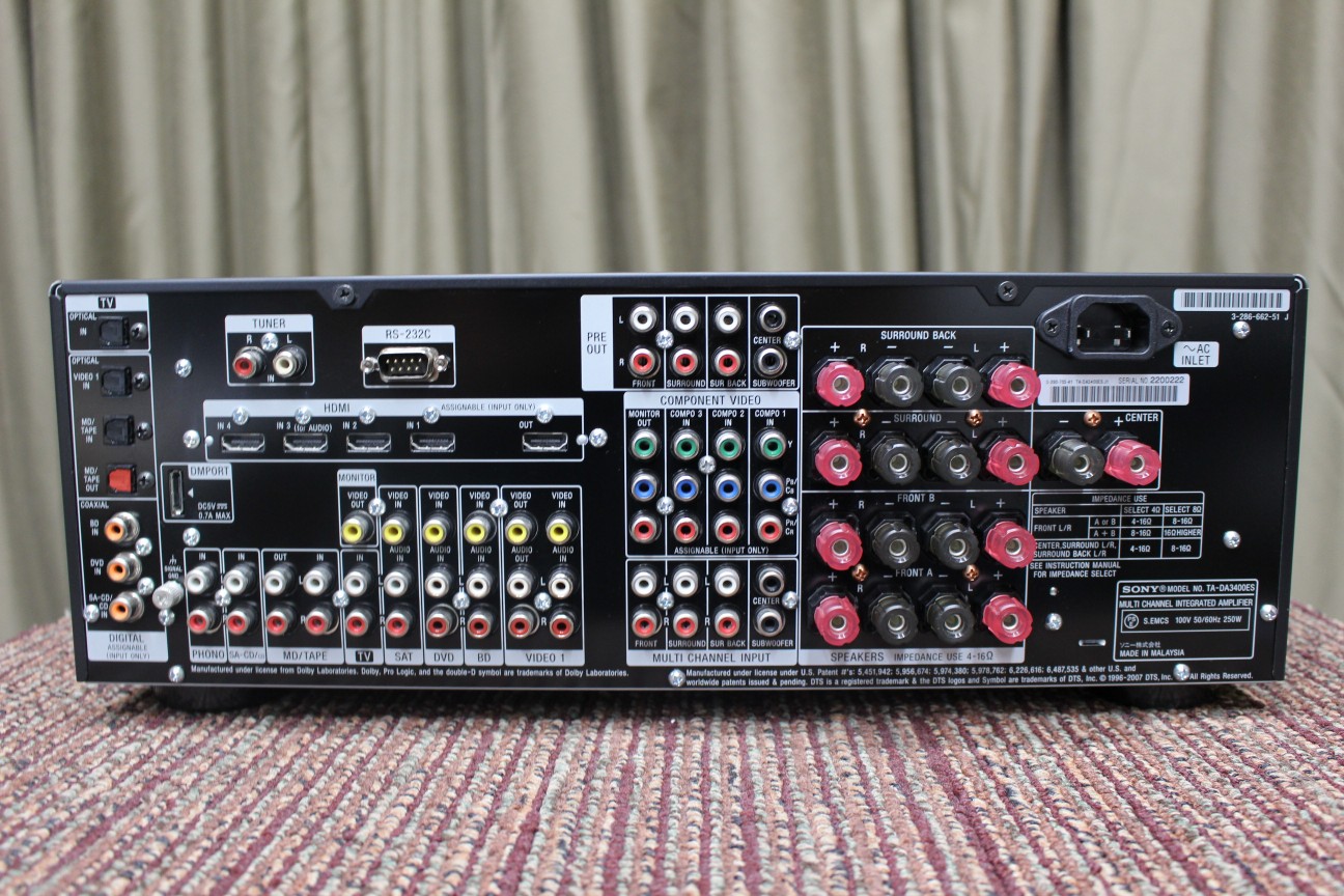 SONY TA-DA3400ES AVアンプ SONY TA-DA3400ES | Multi-Channel Integrated Amplifier from
